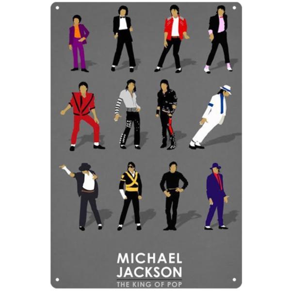 マイケル・ジャクソン Michael  Jackson　インテリア　アメリカ雑貨★レトロ調★ブリキ看板/飾り/バー/レストラン/カフェ 20x30cm