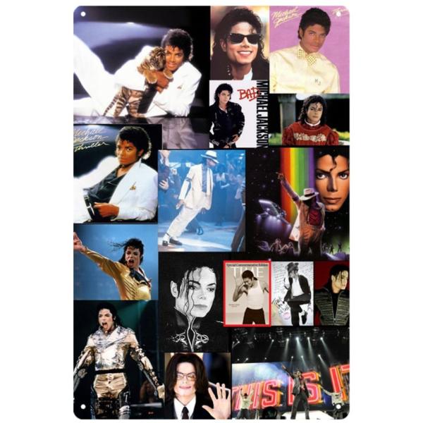 マイケル・ジャクソン Michael  Jackson　インテリア　アメリカ雑貨★レトロ調★ブリキ看板/飾り/バー/レストラン/カフェ 20x30cm