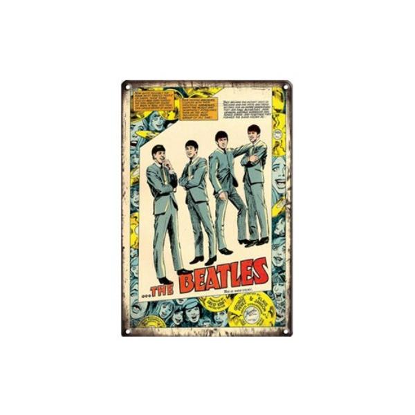 ビートルズ The Beatles  ロックバンド　 アメリカ雑貨★レトロ調★ブリキ看板/飾り/バー/レストラン/カフェ インテリア　20x30cm