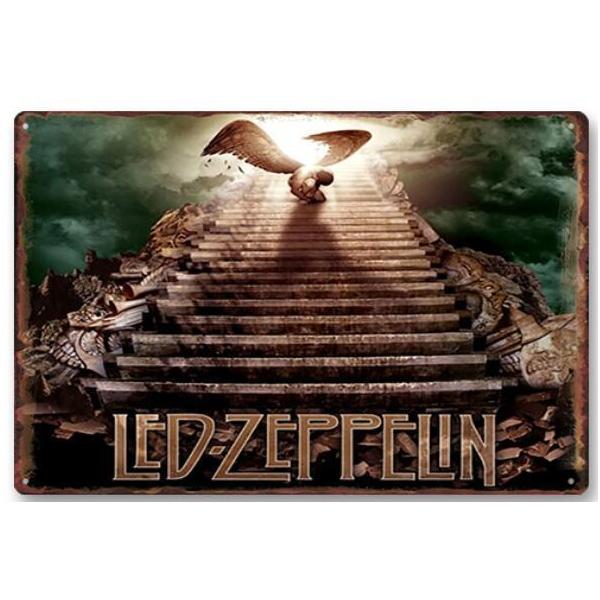 レッド・ツェッペリン Led Zeppelin　ロックバンド　　  アメリカ雑貨　壁飾り　インテリア　レトロ調  ブリキ看板/飾り/バー/レストラン/カフェ  20x30cm