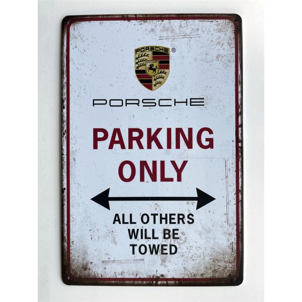 ポルシェ Porsche 専用駐車場 警告注意看板 アメリカ雑貨☆レトロ調
