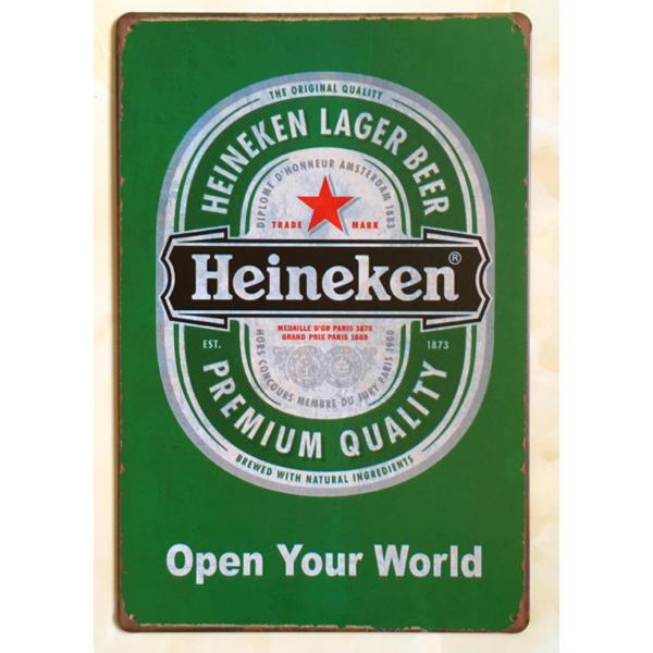 ハイネケン Heineken☆レトロ調☆アメリカンブリキ看板/飾り/バー