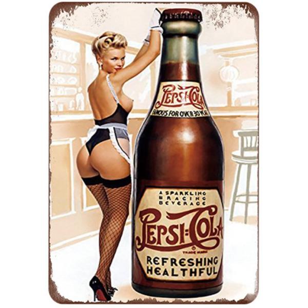 アメリカ雑貨　セクシー 美女 ビール★レトロ調★メタルサイン　アメリカンブリキ看板/飾り/バー/レストラン/カフェ/喫茶店/20cm*30cm