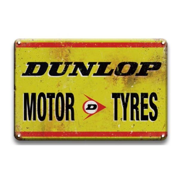 ダンロップ　レトロ看板　② ダンロップ Dunlop ポスター☆レトロ調☆ブリキ看板/飾り/バー