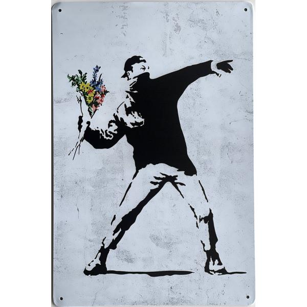 Avon/限定150枚手書ナンバリング＆ 証明書付/バンクシー/ポスター バンクシー作品 Banksy ポスター☆レトロ調☆ブリキ看板/飾り/バー