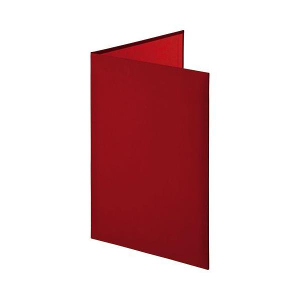 証書ファイル 布クロス A4 二つ折り 透明コーナー貼り付けタイプ 赤 1