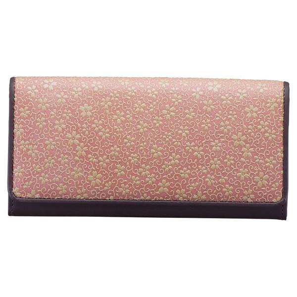 【送料無料】草木染め印伝　つた桜柄長財布　ＤＲＳ２７００−１６　ＤＲＳ２７００−１６【ギフト館】 送料無料】草木染め印伝 つた桜柄長財布 DRS2700−16