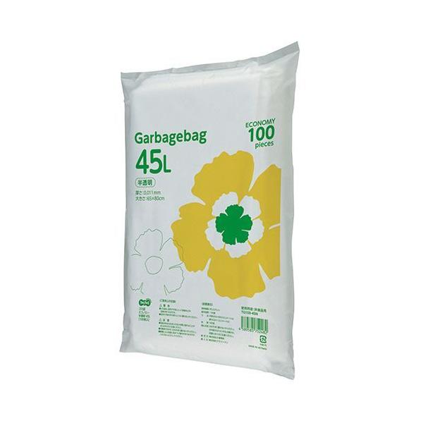 TANOSEE　ゴミ袋エコノミー　半透明　４５Ｌ　１セット（１０００枚：１００枚×１０パック）
