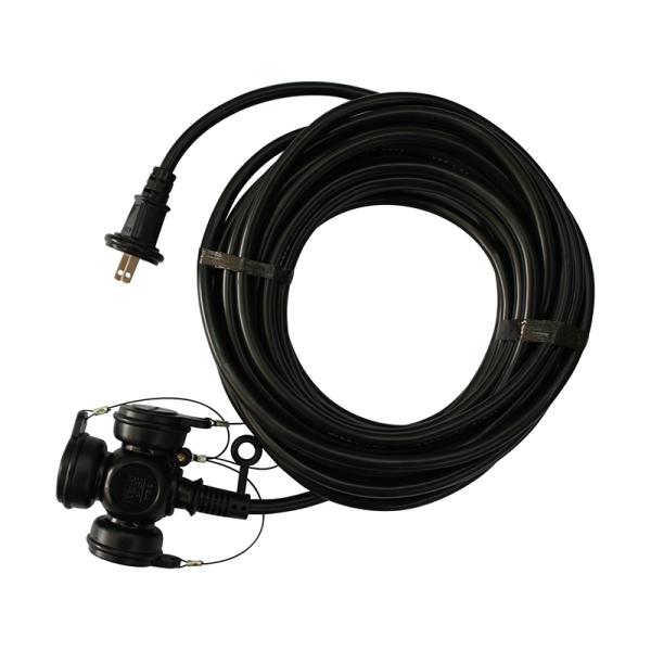 KOWA 防雨型延長コード 15A 10m KRT615-10 クロ 3ツクチ 3口 125V 1500Wまで 4580138486151