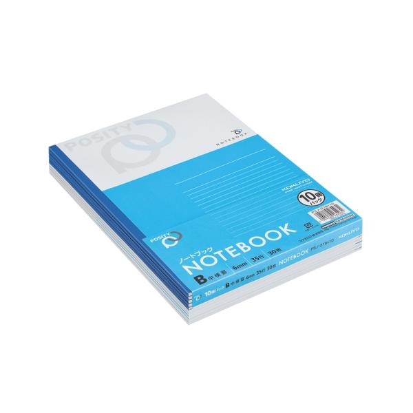 他サイト： コクヨ ノート POSITY セミB5 30枚 中横罫 10冊組 P3ノ-31BX10 4901480262031の商品画像