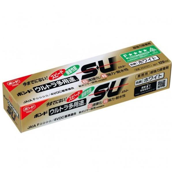 他サイト： コニシ ボンド ウルトラ多用途SU ホワイト 120ml 超強力 接着剤 #04727 4901490047277の商品画像