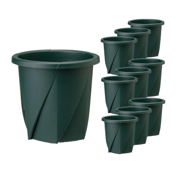 【10個セット】大和プラスチック 根はりポット 27型 ダークグリーン×10個 4903266731885S