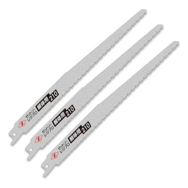 他サイト： ゼットソー レシプロ 解体用 210 替刃（3枚入り）210mm レシプロソー替刃 セイバーソー替刃 No20105 メール便対応（5個まで） 4963041201057の商品画像