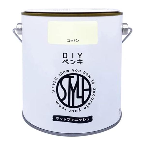 他サイト： ニッペ 水性 塗料 STYLE DIYペンキ 1kg コットン マットフィニッシュ つやなし 屋内 4976124887338の商品画像