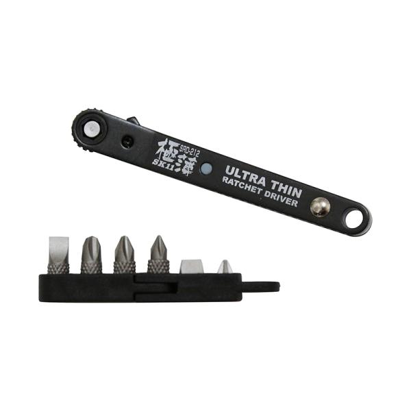 SK11 ビット差替式 極薄 ラチェットドライバー ベントアップ SRD-212 メール便対応（5個まで） 4977292201292