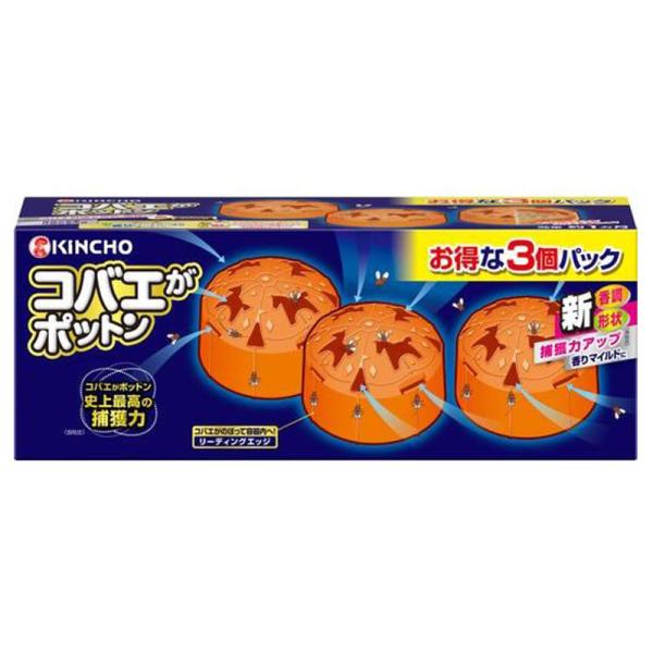 他サイト： 金鳥 コバエがポットン 置き型 虫除け コバエ捕獲器 3個パック 4987115543652の商品画像