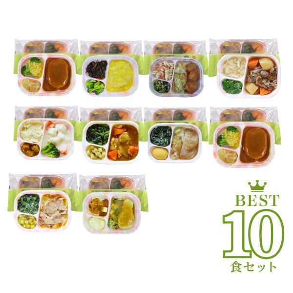 介護食 冷凍 ホスピタグルメセット ベスト10 HG 日東ベスト ムース食 やわらか食 嚥下食 介護食品 ミキサー食 おかず  (代引き不可)