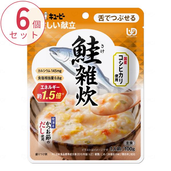 6個セット 介護食 おじや レトルト やわらか食 キユーピーやさしい献立 Y3-53 鮭雑炊 100g まとめ買い お試しセット 区分3 舌でつぶせる 食品 常温保存 介護用品
