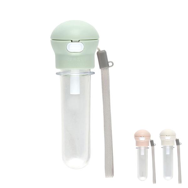 ●サイズ／直径4.8×高さ24.6cm●重さ／37g●材質／　キャップ・本体・プッシュボタン・ストロー吸口・ストロー止具／ポリプロピレン：耐熱温度100度　ケース／AS樹脂：耐熱温度80度　キャップパッキン・リングパッキン・Oリング・チュー...