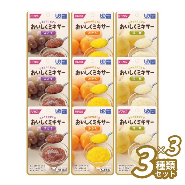 ホリカフーズ おいしくミキサー 介護食 フルーツ 3種類×各3個セット