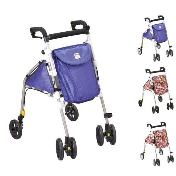 【美品】シルバーカー　ピウプレストマム　　花柄　軽量　介護用　手押し車 251632-1.jpg