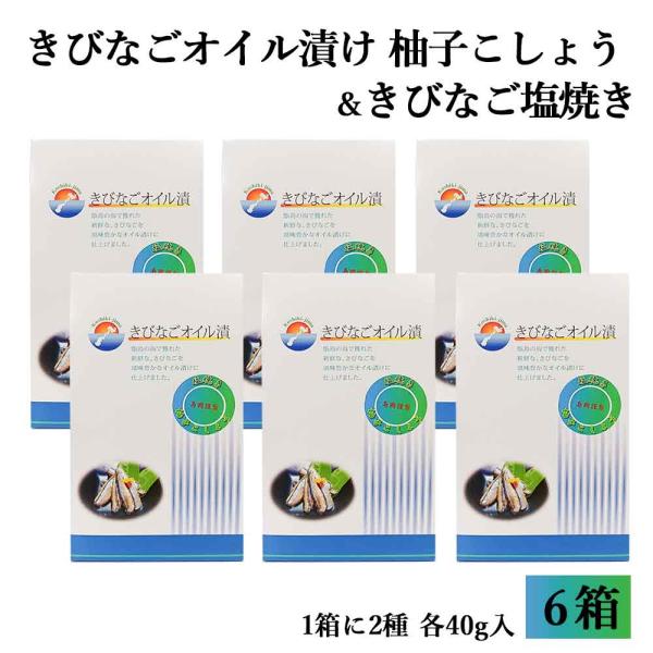 きびなごオイル漬け2種類箱入り(柚子こしょう40g+きびなご塩焼き40g)各1袋入り×6箱 オイルサーディン ギフト 珍味 鹿児島県 ハロウィン 贈り物