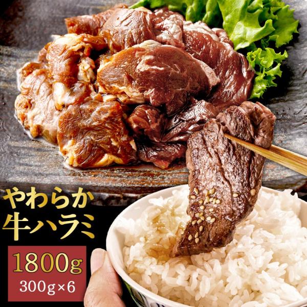 やわらか牛ハラミ（サガリ） 極旨秘伝醤油タレ漬け 300g 6袋 お取り寄せ 訳あり 切り落とし 鹿児島県 ハロウィン お取り寄せ ギフト プレゼント 贈り物