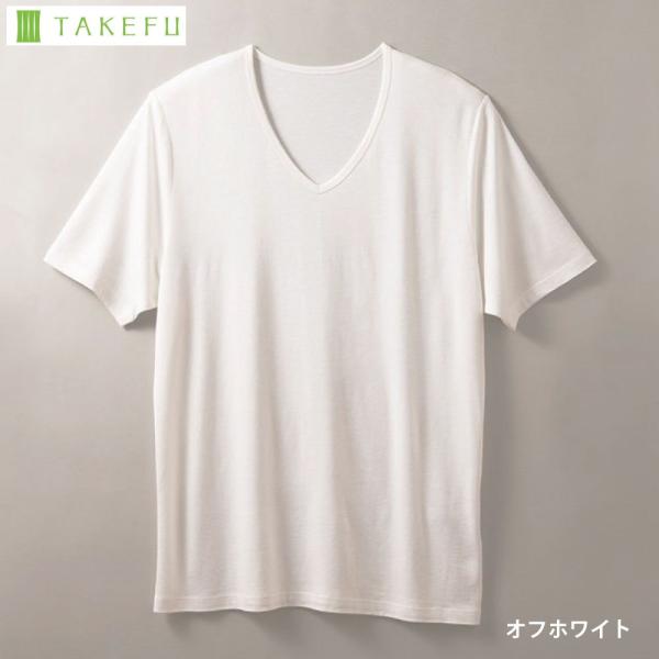 竹布 メンズ ＶネックＴシャツ　TAKEFU  ナファ生活研究所  メール便のみ
