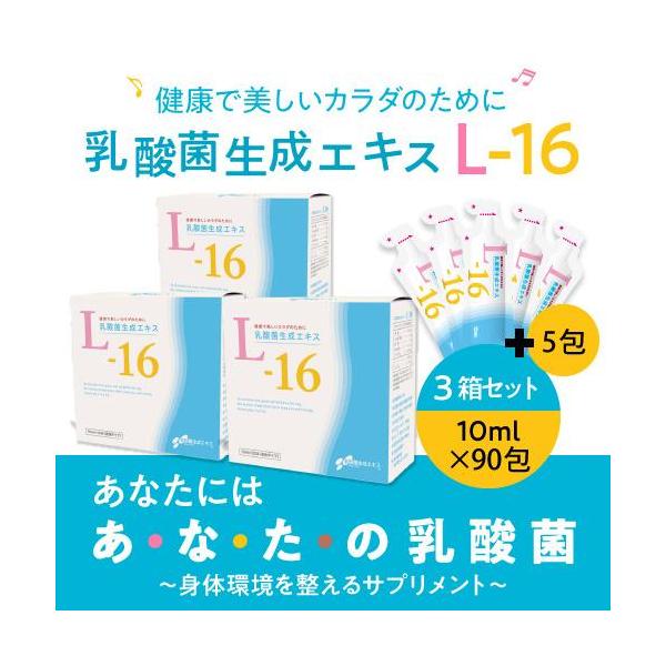 乳酸菌生成エキス L-16 3箱セット ＋ お試し5包付き 乳酸菌生産物質サプリ 国産大豆 乳酸菌 サプリ サプリメント