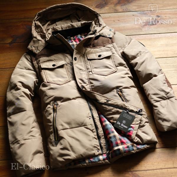 新品□限定 *De Rosso* 白羽毛80% ミリタリー ダウンジャケット カーキ 