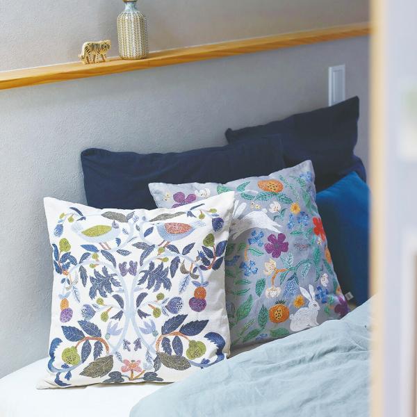 新品　松尾ミユキ　クッションカバー　ミモザ　45×45cm 松尾ミユキ クッションカバー 45×45 クッションカバー flower ミモザ