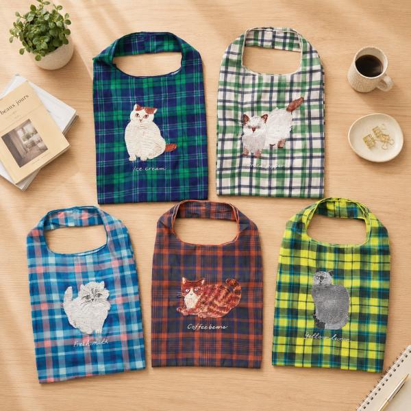 松尾ミユキ Sheer Bag シアーバッグ バッグ 買い物 ショッピングバッグ エコバッグ 猫 ねこ ネコ 動物 Matsuo Miyuki サブバッグ トートバッグ トート チェック