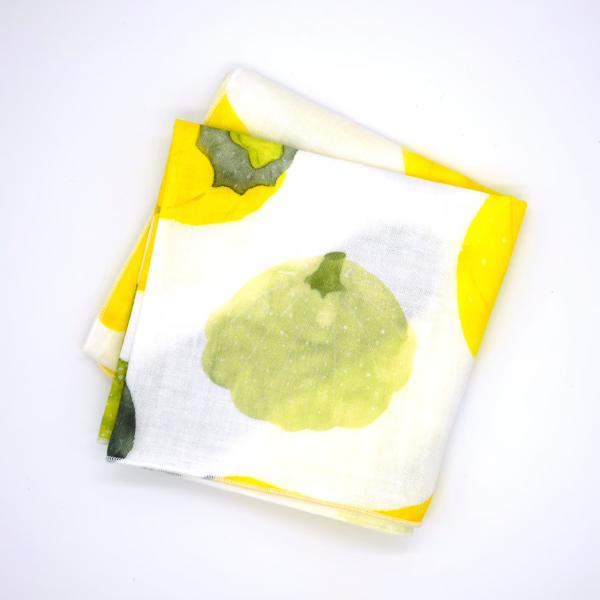AOYAMA 青山佳世 ガーゼハンカチ「zucchini」|北欧 コットン100％ 水彩