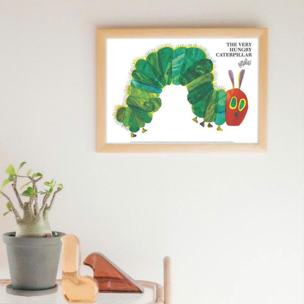 ERIC CARLE：エリック カール・B4サイズ ポスター『The Very Hungry Caterpillar / はらぺこあおむし』木製フレームセット【etc】