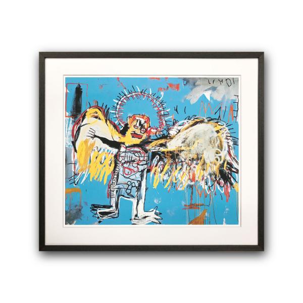 ジャン・ミシェル・アトラン、絵画1、希少画集画、新品高級額・額装付、状態良好 Raffinart】ジャン＝ミシェル・バスキア「Untitled (Fallen Angel)1981
