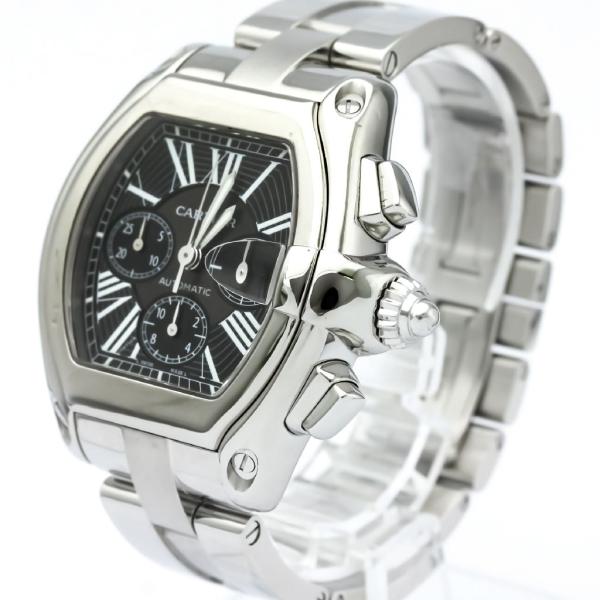カルティエ ロードスター クロノグラフ ステンレススチール 時計 お気に入り メンズ 自動巻き W6x6