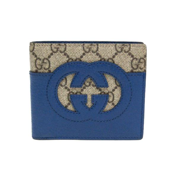 GUCCI GG コインウォレット ブルー GG コインウォレット ブルー インテリアベージュ＆ダーク