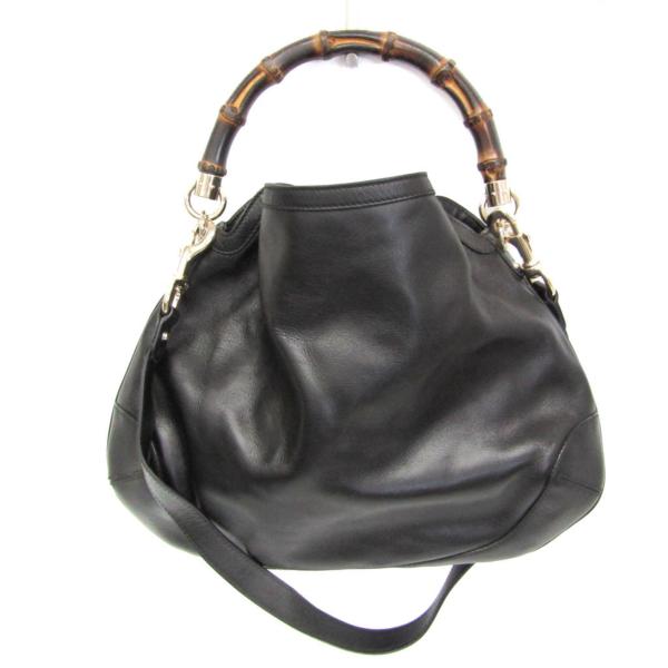 GUCCI グッチ バンブー ビジネスバッグ トートバッグ 黒 ハンドバッグ グッチ バンブー 169961 レディース レザー,バンブー