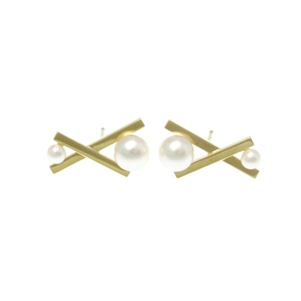 TASAKI（タサキ） 田崎真珠(TASAKI) バランス クロス ピアス 真珠 K18