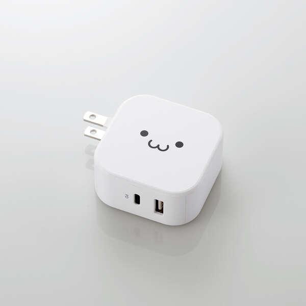 他サイト： エレコム AC充電器 USB パワーデリバリー 20W + 12W　タイプC×1+ タイプA ×1 スマホ ・ タブレット USB Power Delivery準拠 ホワイトフェイス MPA-ACCP20WFの商品画像
