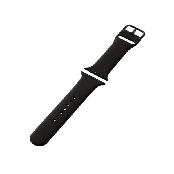 エレコム Apple Watch 45 44 42mm 用 シリコンバンド 汗や水に強く装着感の良いシリコン製 バンド ブラック AW-45BDSCBK 在庫処分