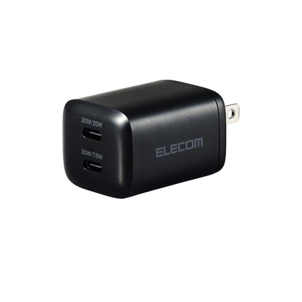エレコム AC充電器 USB Power Delivery 30W USB-C×2 USB 充電器 USB  type-c スイングプラグ ブラック  MPA-ACCP9430BK 在庫処分
