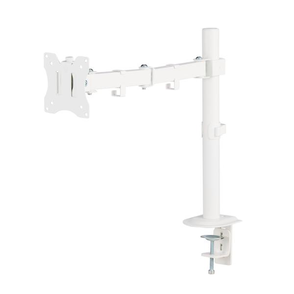 モニターの位置を自由に調節でき、デスクのスペースを有効活用!17〜32インチまでのモニターに対応する、ロングアームタイプのシングルモニターアーム。モニターからのケーブルをすっきりまとめることができる、ケーブルホルダー付きです。