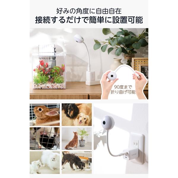 �G���R�� �y�b�g�p �����J���� USB �t���L�V�u�� �X�^���h �^�C�v �t���L�V�u���X�^���h �y�b�g�p�i �z���C�g  ELECOM PET-CAM01WH ���i�摜4