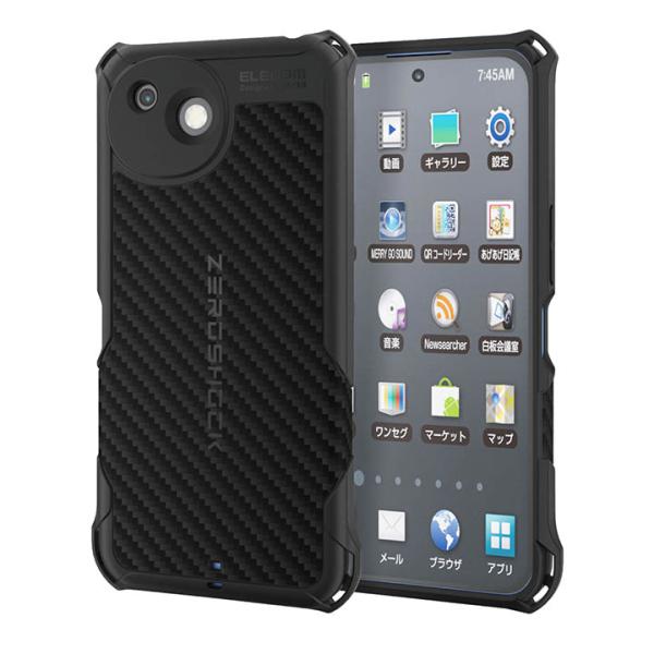 エレコム AQUOS wish6 用 ZEROSHOCK GRIP ケース 極限 ケース カバー ブラック ELECOM PMWS261ZEROGKBK