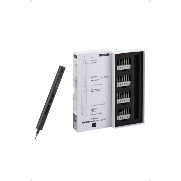 �G���R�� �d�������h���C�o�[�Z�b�g 24�{�g �R���p�N�g ���C�g�t�� ���[�P�[�X�t ELECOM TL-EPD24 ���i�摜2