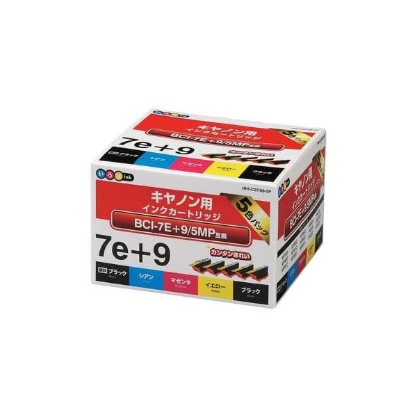 いろはインク CANON BCI-7E+9 5MP互換 ブラック、シアン、マゼンタ、イエロー、ブラック（顔料）、┃IRH-C07/09-5P アウトレット エレコム わけあり 在庫処分