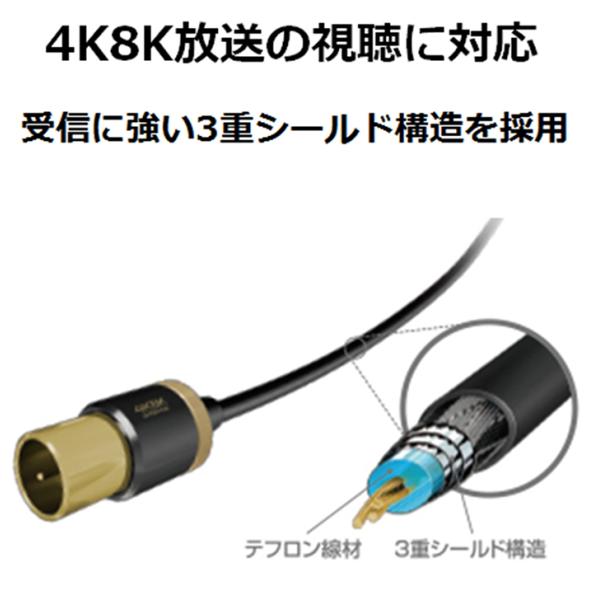 �G���R�� TV�ڑ��p �A���e�i���g�� 2���g �n�f�W��BS/CS�ɕ��g 4K8K�Ή� 0.5m �u���b�N 0.5m DH-ATS48K05BK ���i�摜4