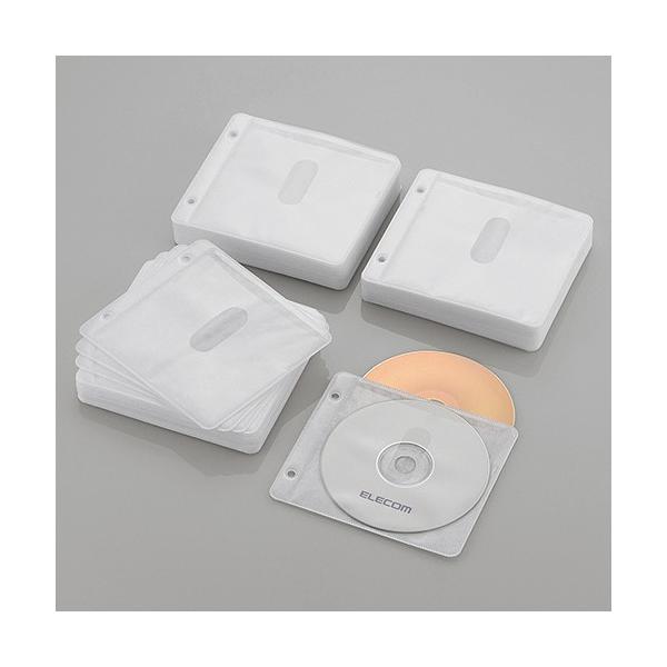 他サイト： エレコム 不織布ディスクケース Blu-ray DVD CD 対応 Blu-rayケース DVDケース CDケース 2穴付き 2枚収納 120枚セット ホワイト ホワイト┃CCD-NBWB240WHの商品画像