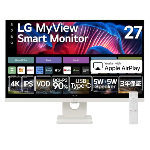 LG スマートモニター 27SR73U-W/LG MyView Smart Monitor